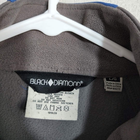 BLACK DIAMOND Soft Shell jacket full zip fleece‎ lined in blue / grey size L - Picture 9 of 13